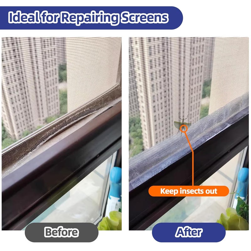 KING MOUNTAIN Grey Window Screen Repair Tape,3inX10FT Heavy Duty Screen Repair Kit for Window Screen and Screen Door,Strong Adhesive & Waterproof Window Screen Patch - Image 3